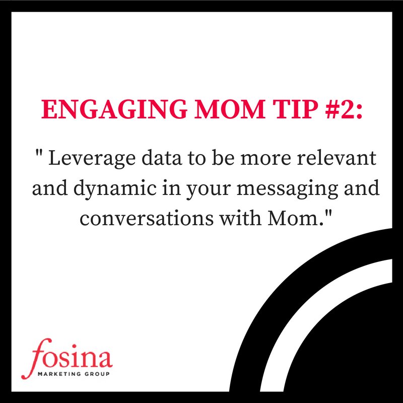 FosinaMarketing's tweet photo. TIP 2: Get to know your Moms.

There is no doubt you have been collecting all sorts of #data about #Mom. Start to leverage this personal and transaction-based data to be more #relevant and #dynamic in your #messaging and conversations with Mom. #ThinkBeyondTheBox https://t.co/ikWpfEvF9B