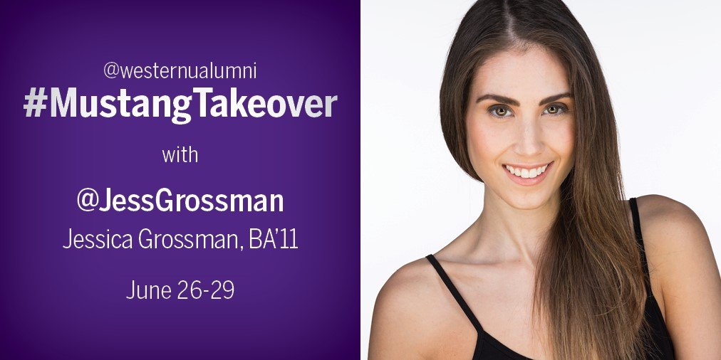 westernuAlumni's tweet photo. Stay tuned tomorrow for a #MustangTakeover with alumna @JessGrossman, BA'11 @westernuFIMS! https://t.co/GB9OB480Wa