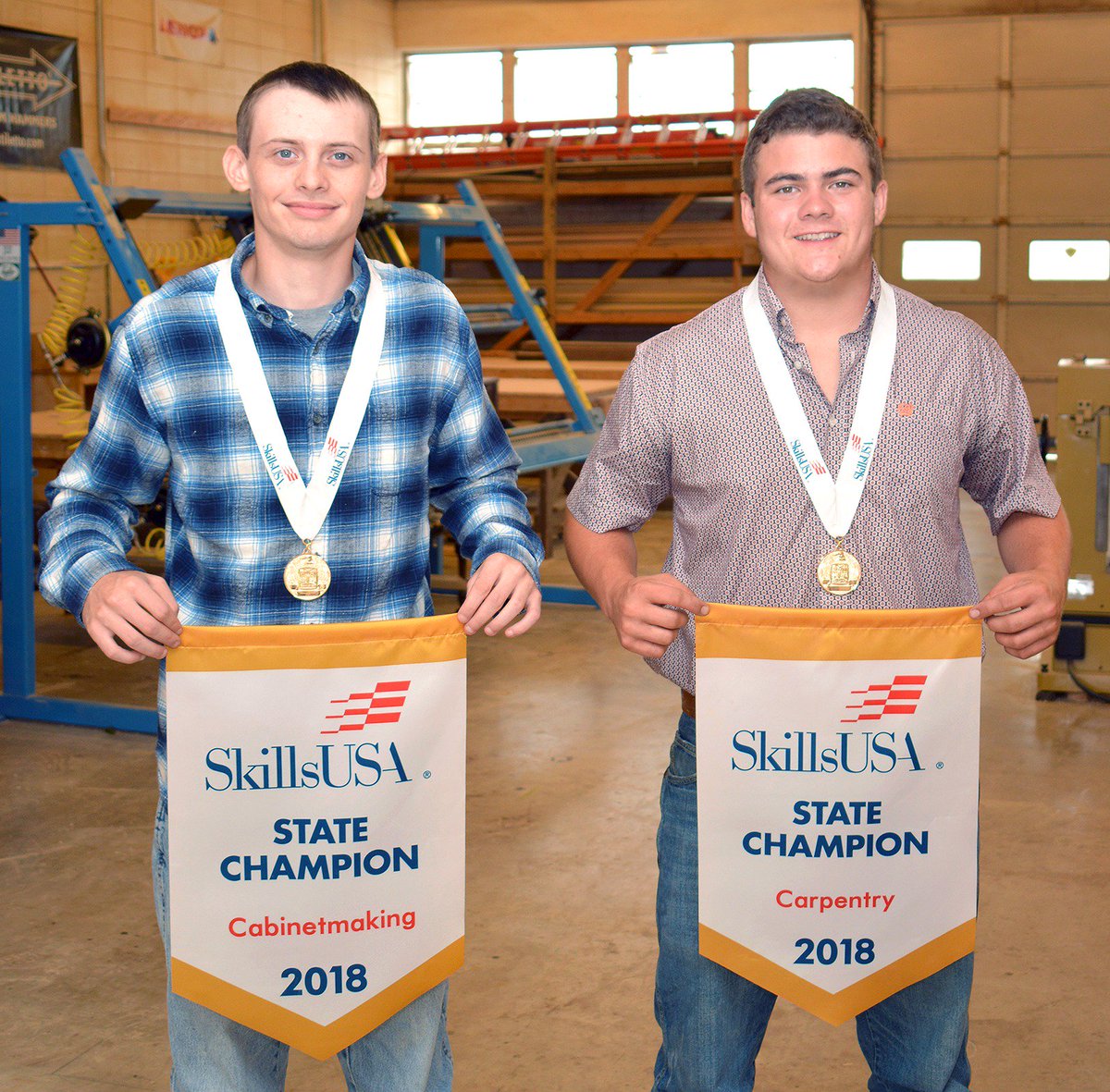 NWSCC's tweet photo. Good Luck to NW-SCC Carpentry/Cabinetmaking students, Patrick Smith and Logan Trousdale as they compete at the SkillsUSA National Competition starting TODAY (6/25) in Louisville, Ky.! #nwscc #skillsusa #bringhomegold https://t.co/g351JJGXaA https://t.co/aPLYvW6JPX