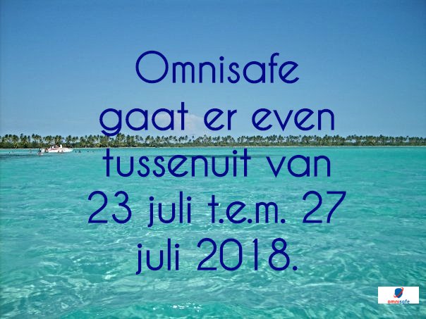 We laten jullie alvast weten dat we vanaf ma 23 juli t.e.m. vrij 27 juli er eventjes tussenuit zijn.
Vanaf ma 30 juli staan we terug voor je klaar.
We wensen iedereen alvast een prettige #zomervakantie toe!
Safe travels! 😉🌴☀️🌍
#omnisafe #genk #zomer2018 #safetravels #PBM