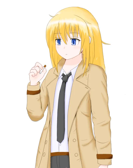 絵109号「トレンチコートさん」(今日だけでシガレットチョコを2箱開けちまった・・・。) 