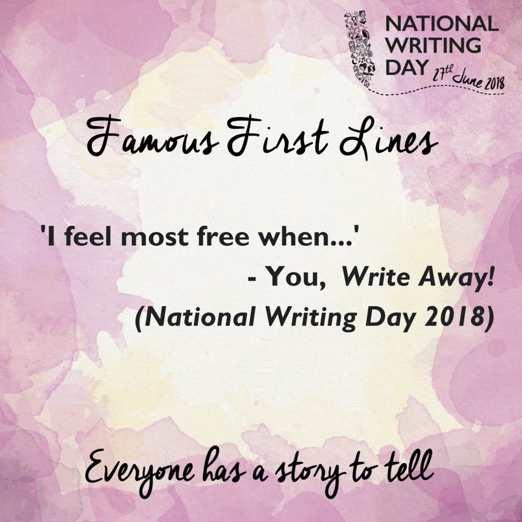 writeday's tweet photo. With Write Away!, your first line is just a prompt to get you writing. Freewriting is perfect for new writers - it just gets your ideas flowing, it's impossible to 'get it wrong.' Share your pieces, whether finished or completely unedited, with #WriteAway this #NationalWritingDay https://t.co/72CxoKpmvc