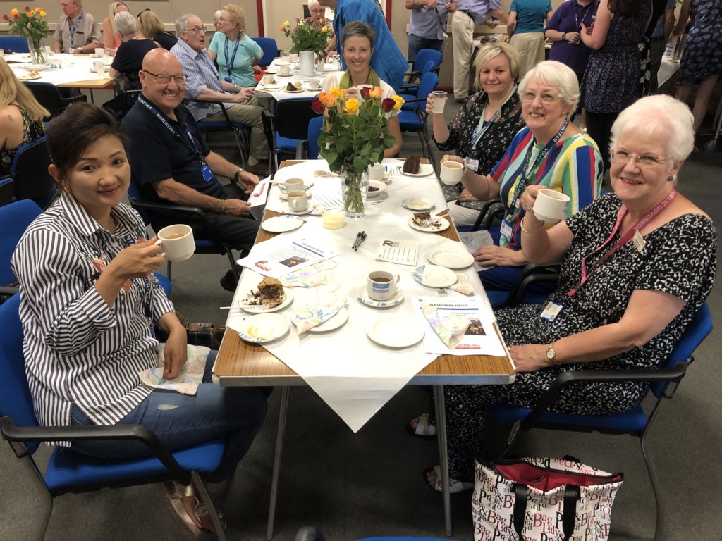 Our volunteers tea party is ongoing and recognises the hard work of all our volunteers at the hospital. They deserve their tea and cake! #loveyournhs