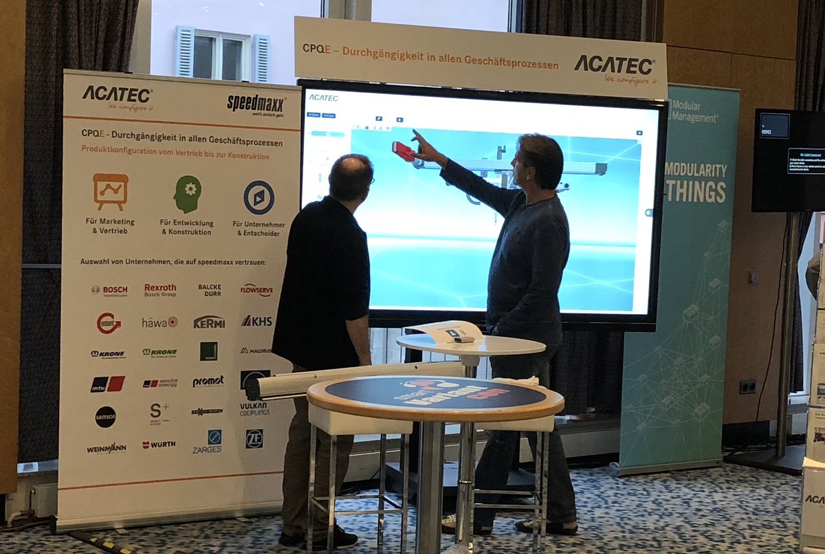 ACATEC's tweet image. #Produktkonfiguration 2018: Live und direkt am Touchscreen sein individuelles Produkt individualisieren ... Zu sehen auf der #smartvariant in Berlin #cpq #cpqe