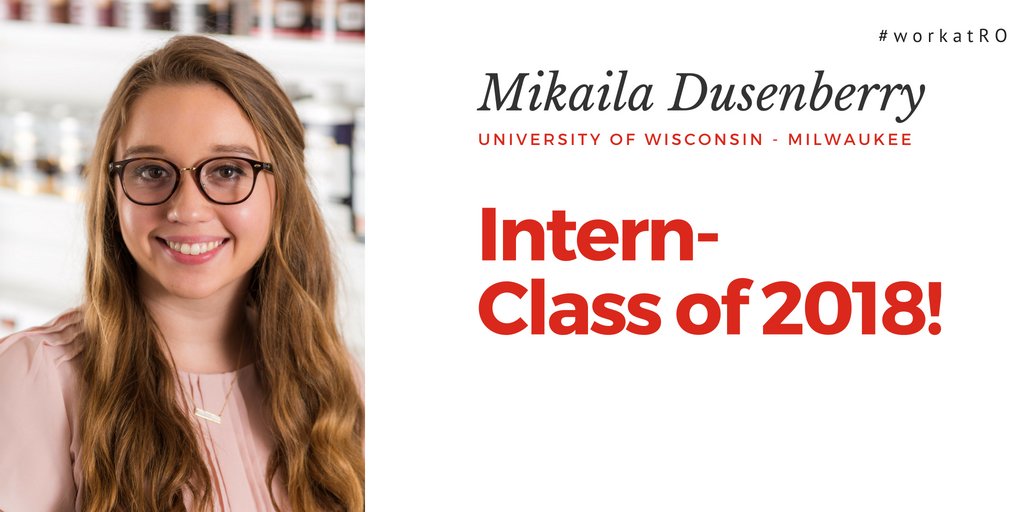 ROcareers's tweet photo. Rust-Oleum welcomes @mikailadusen from @UWM to our Creative Services Team! #ROintern #teamrustoleum https://t.co/wCjSMxV9Zj