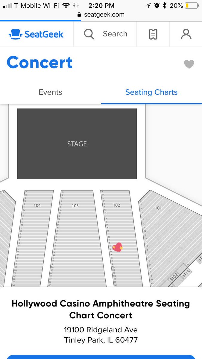 Hollywood Casino Amphitheater Seating Chart With Seat Numbers