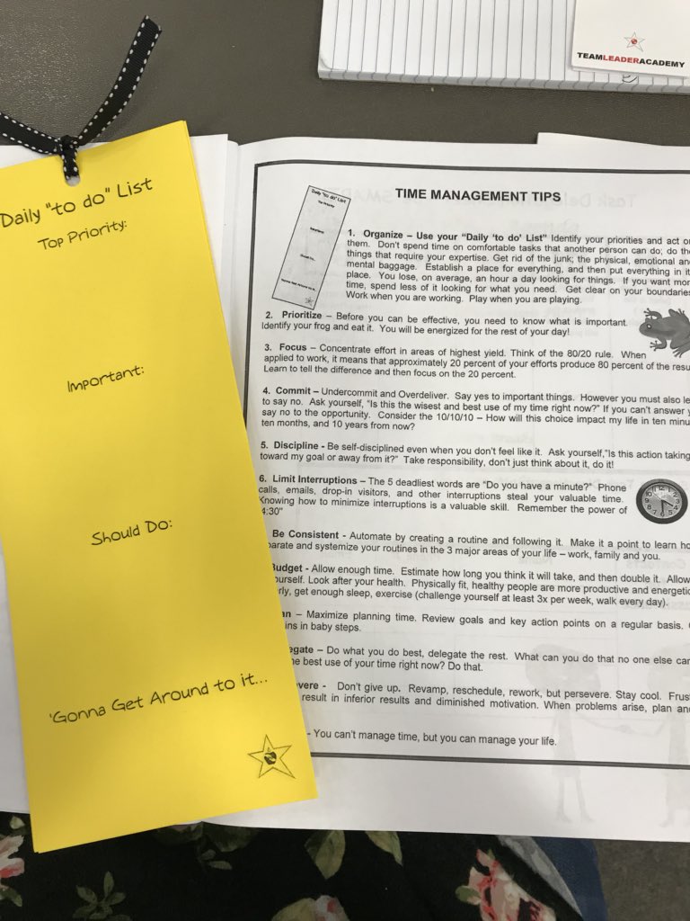 Learning how to be more efficient with our time at Team Leader Acadmey #PISDTLA