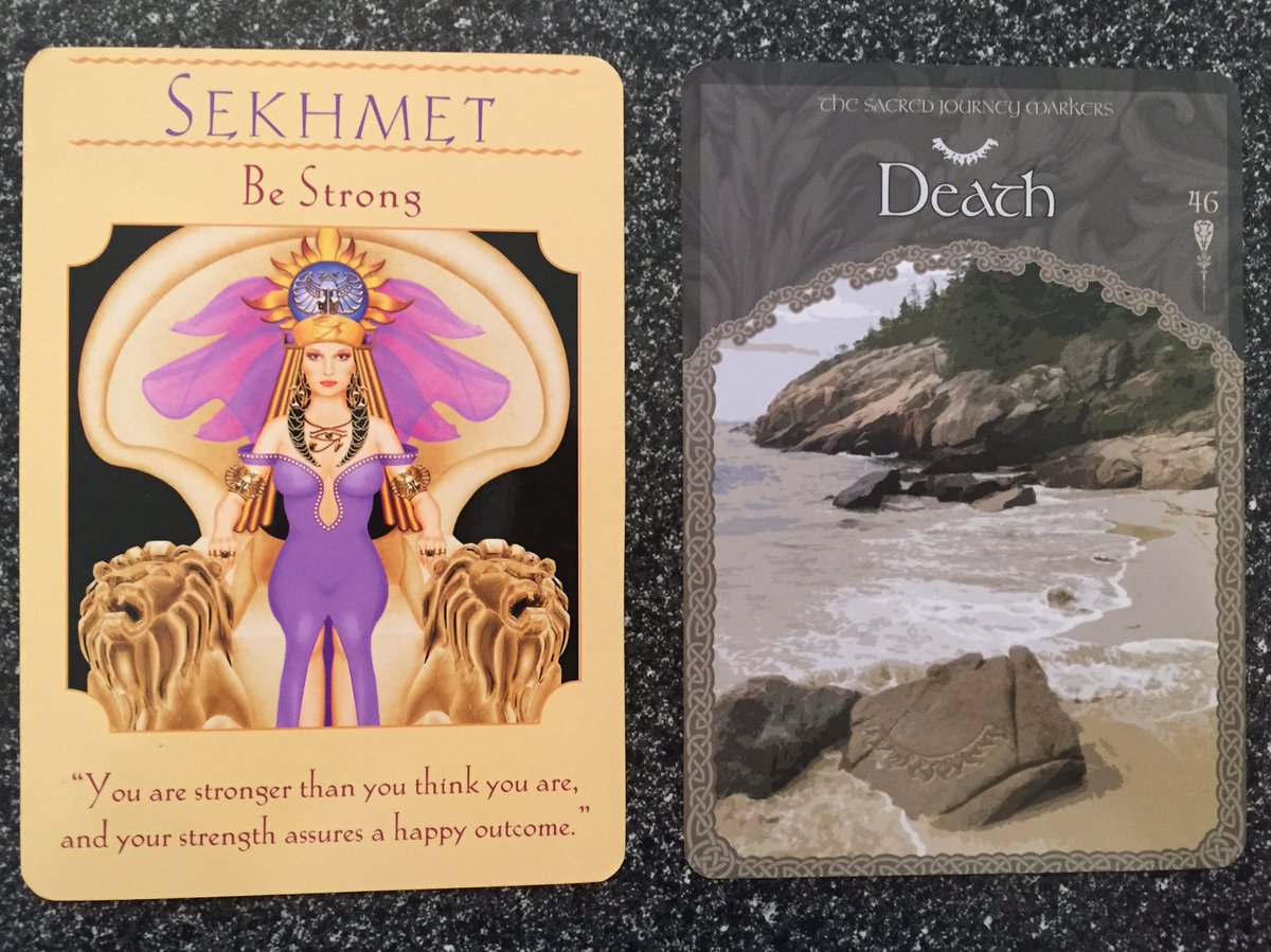 Tree_Pixie's tweet image. I pull cards for myself once a week for things I should be aware of. Strength and the end of old things to make way for new are my areas to focus on. #Oracle #Positivity #WeekInFocus #GoddessGuidance