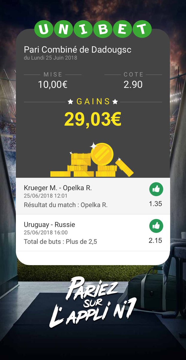 PronosTd's tweet image. Et voilà ! Encore une fois ! Et c’est pas finis, il y a encore ce soir les gars ! Viens encaisser avec nous sur le telegram ! ✅✅

#CDM2018