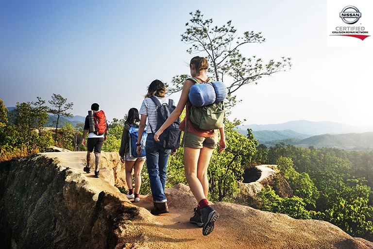 LIPCollisionInc's tweet photo. Save your hike for the trail. Call 1-800-NISSAN-1 for complimentary towing of your Nissan vehicle within 50 miles of a Certified Collision Center. https://t.co/0DRBWsX7QA https://t.co/UXw5MaEycl