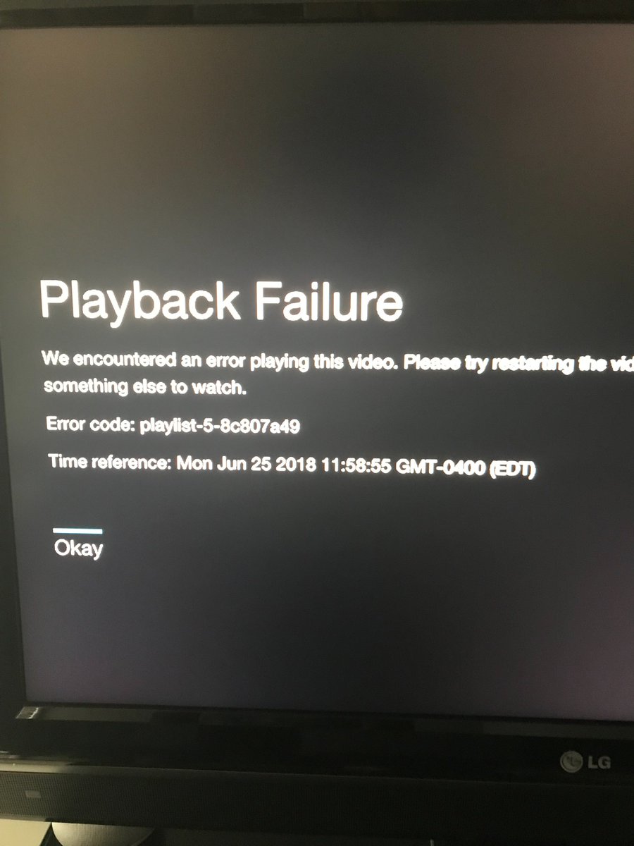 _BnBPodcast's tweet photo. @hulu_support Playback error msg https://t.co/ilIb5GcDl2