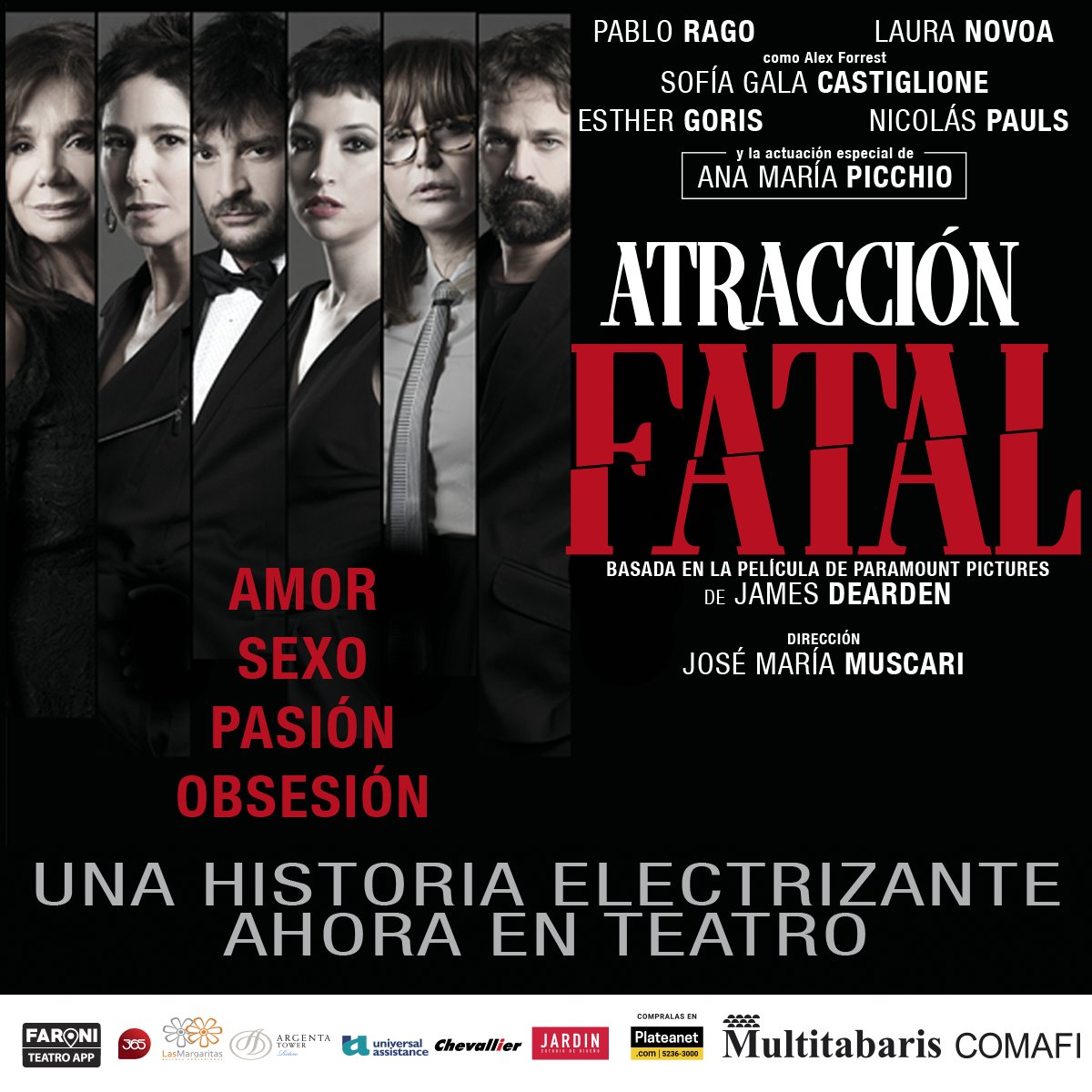 CasaValentinaOk's tweet photo. En agosto llega al Multitabaris la historia más electrizante!
Amor. Sexo. Pasión. Obsesión. #AtraccionFatal con @PabloRago72 @novoalaura @GalaCastiglione @esthergoris1  @cfonicolaspauls  @anampicchio https://t.co/M95gDkRBAR