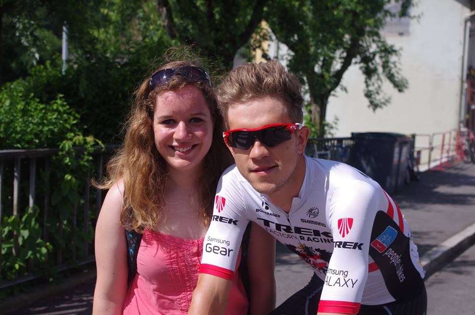 ClemenceDucrot's tweet photo. Supporting you since your 3 seasons at @TrekSegafredo, some memories of it ! 😇😅 #timepasses #Dauphiné2015 #BDA2016 https://t.co/vS1OD0t1Qo