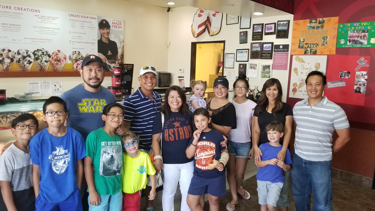 A weekend full of ice cream and and camping activities! Thank you to those who joined us at Cold Stone Pearland on Friday and to our Young Professionals for hosting a mid-day "camp out"!