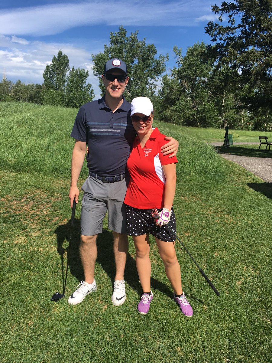 Emma and <a href="/StoneM26/">Michael Stone</a> enjoying a round of golf at #SOCClassic