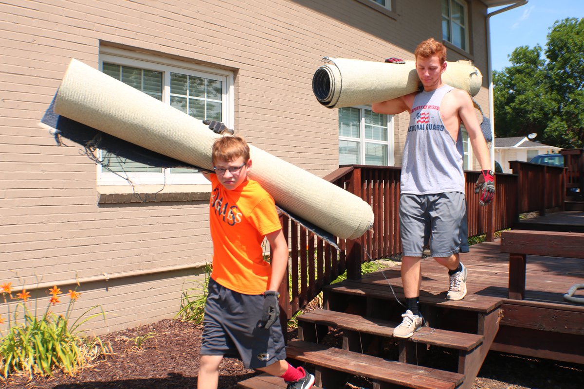 The carpet stopped paying rent so we had the boys "take care of it."