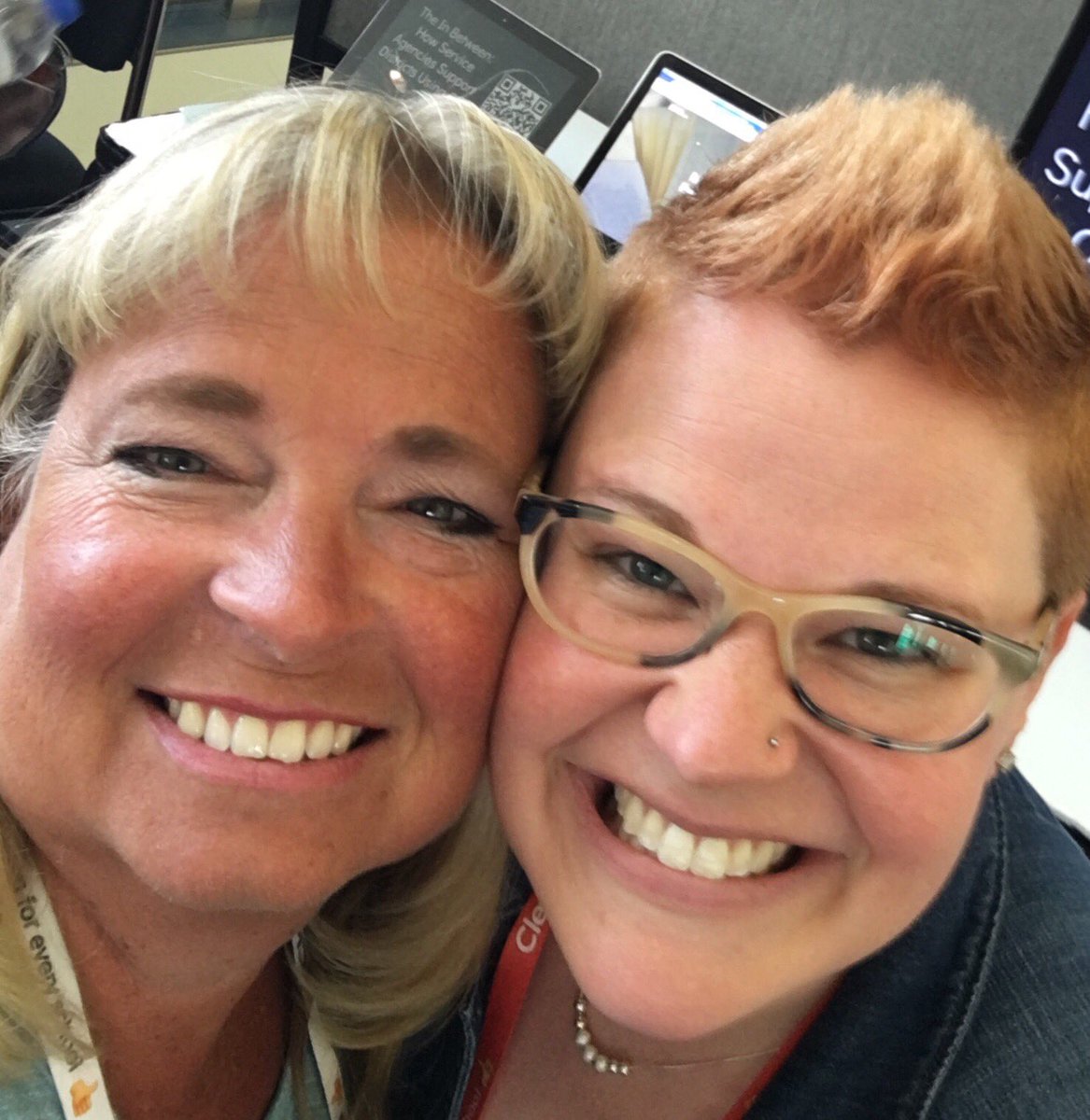 TechnoMathMoore's tweet image. Look who I found at #iste18
#selfiewithkish @kmishmael stop by posters/playgrounds to learn more about OER!