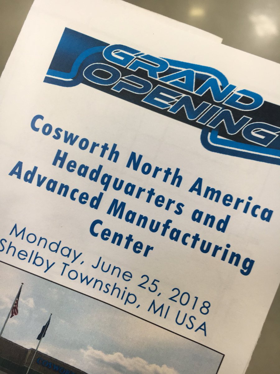 radvicky's tweet photo. Welcome to Macomb County Cosworth North America #highperformanceracing #mobility @MarkHackel @reajohnpaul @onetoughnerd @MacombNewsNow https://t.co/RLWNGG8hmt
