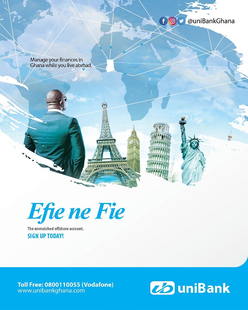 Living abroad? What’s your financial need back home in Ghana? Here’s a solution to manage your finances and do more with your cash whiles abroad. Visit unibankghana.com/efie-ne-fie to sign up.