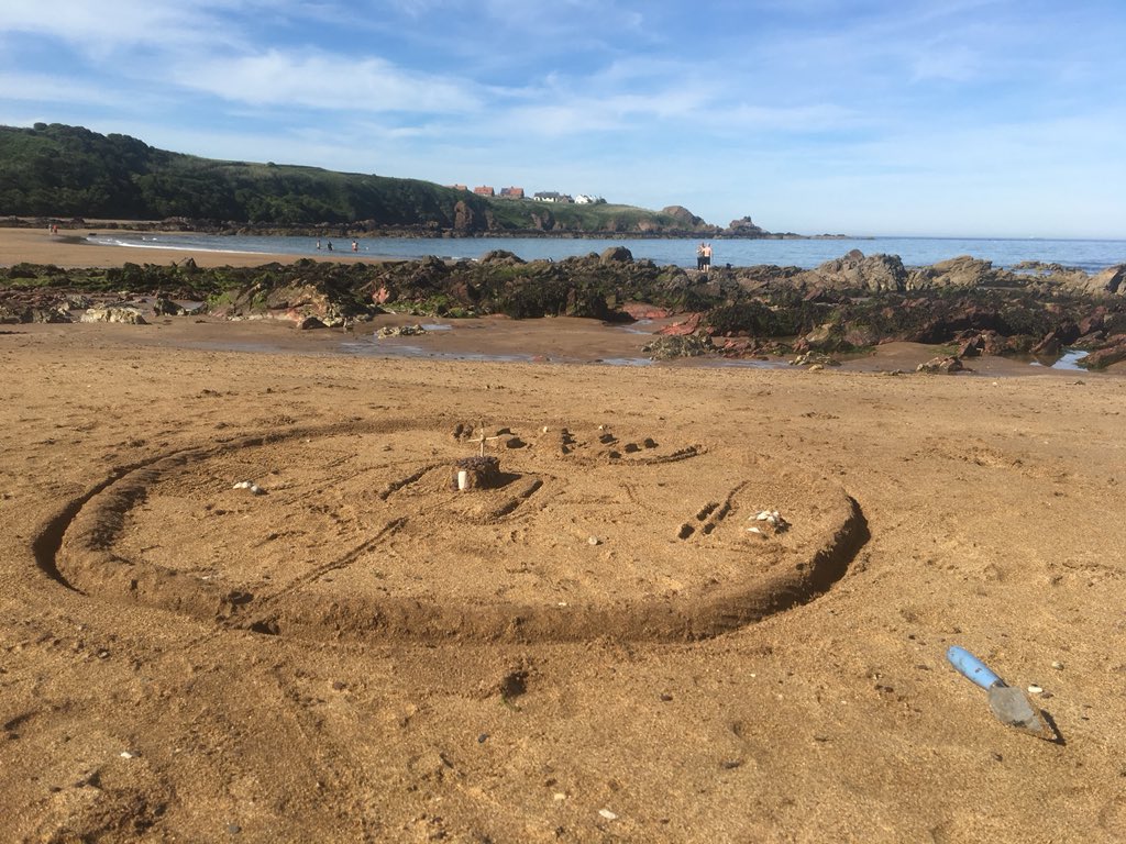 TheDigVenturers's tweet image. For everyone wondering what the missing Anglo-Saxon monastery we’re looking for would have looked like, we made a reconstruction out of sand 🏖 #BeyondBede
