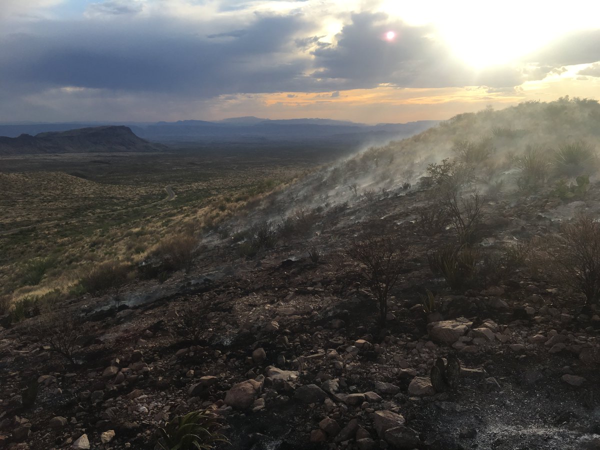 1/3 acre wildland fire burning hill near Burro Mesa.