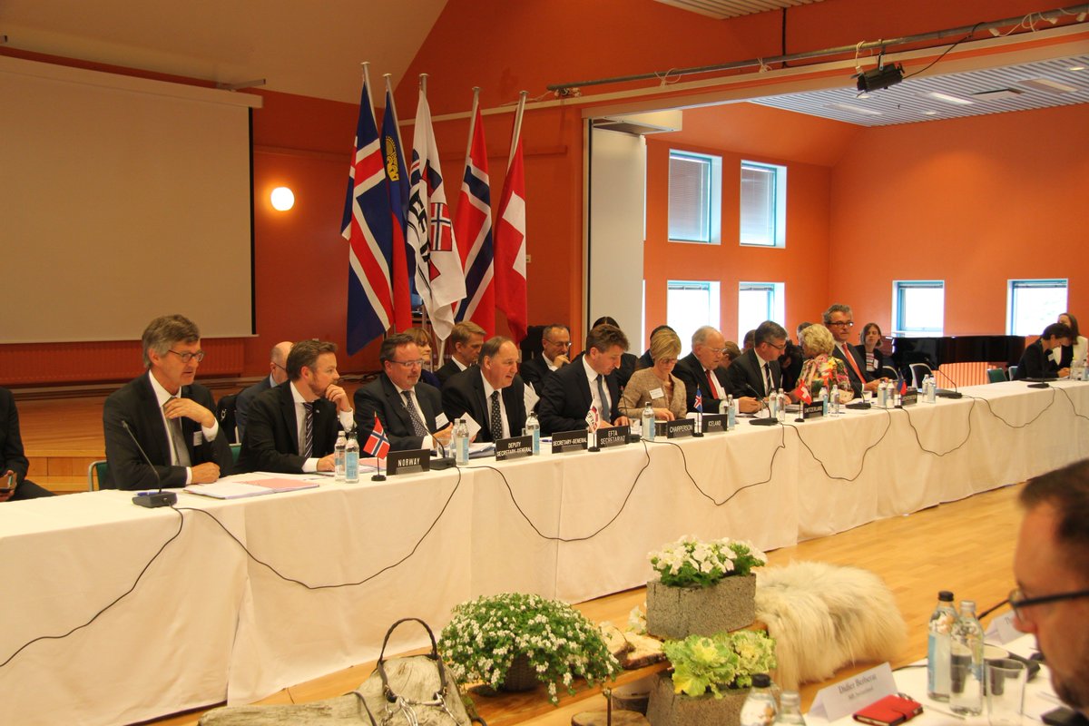 I had the pleasure of chairing the annual summer Ministerial meeting of #EFTA at #Sauðárkrókur today. Lively and productive talks on #FreeTrade, #Brexit, #EU relations and other topics of common interests with colleagues from #Liechtenstein, #Norway and #Switzerland
