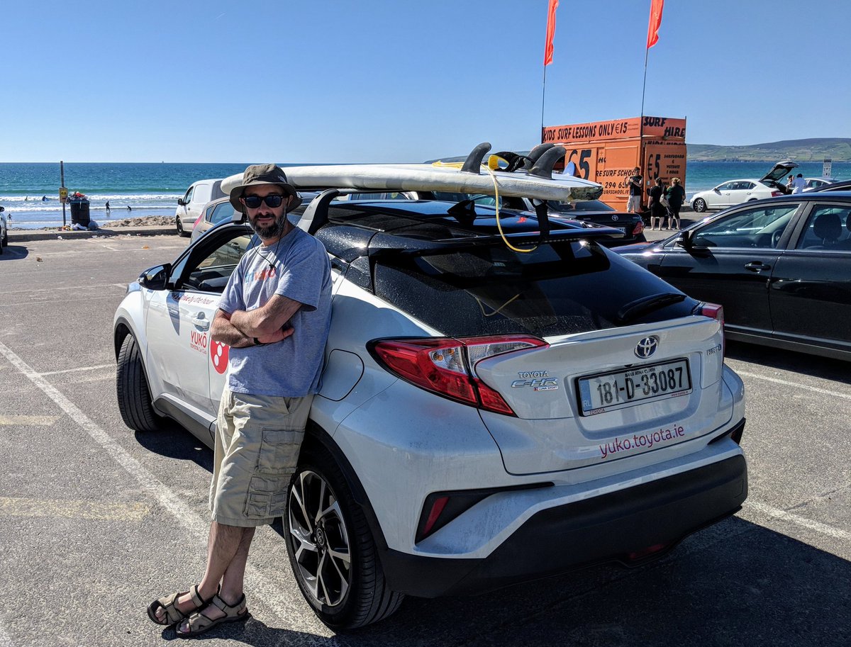 amadohs's tweet photo. Surfing in gorgeous Banna beach in Co Kerry, with our cheeky companion @toyotaireland C-HR from #yuko. Amazing weekend! https://t.co/8ziw1jm2qk