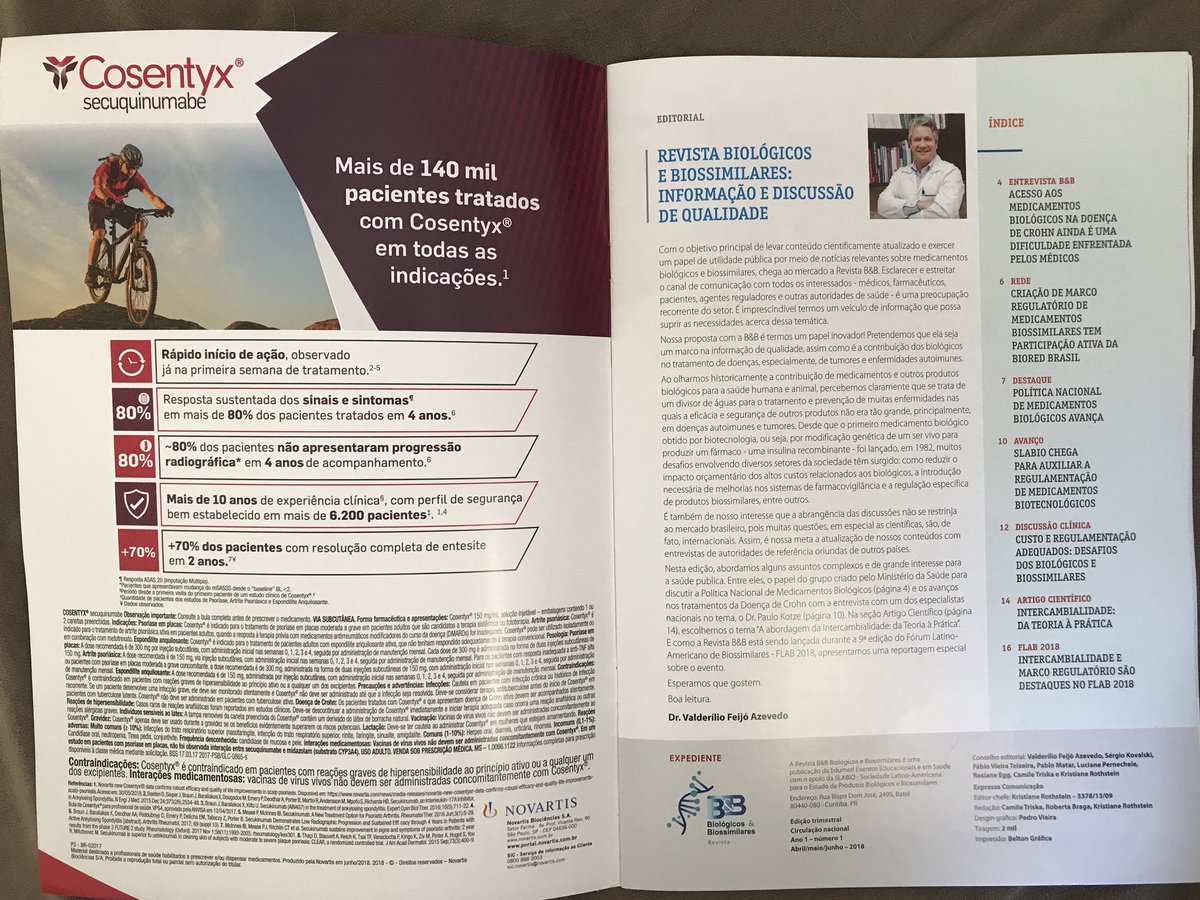 ValderilioA's tweet photo. Esperamos os mais de 300 inscritos no FLAB 2018 a partir de quarta feira para o lançamento da Revista Biologicos e Biossimilares. A tiragem inicial de 2 mil exemplares pretende ser um marco na informação sobre terapia e prevenção de enfermidades com produtos biológicos. https://t.co/ioCQgmLdsn