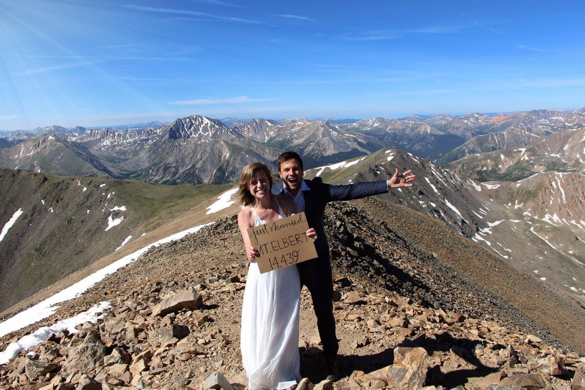 CBSNewsColorado's tweet photo. Couple Ties The Knot Atop Colorado’s Tallest 14er https://t.co/zzYtU6J0S6 https://t.co/eP8o5ea91g
