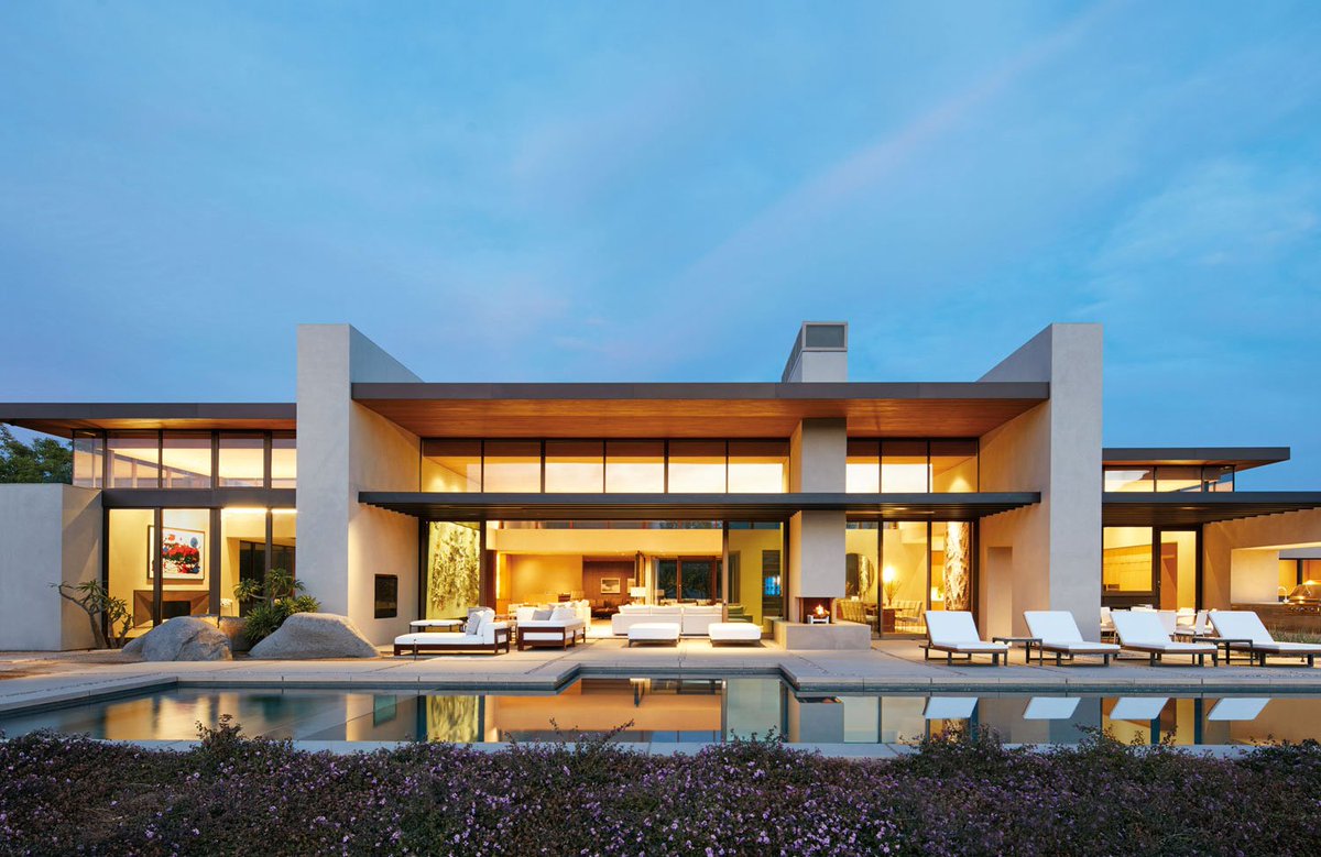 Architecture firm <a href="/MarmolRadziner/">Marmol Radziner</a> creates a luxe Modernist retreat that perfectly reflects the subtle palette of the surrounding desert landscape. Tour the home here bit.ly/2svSQse.