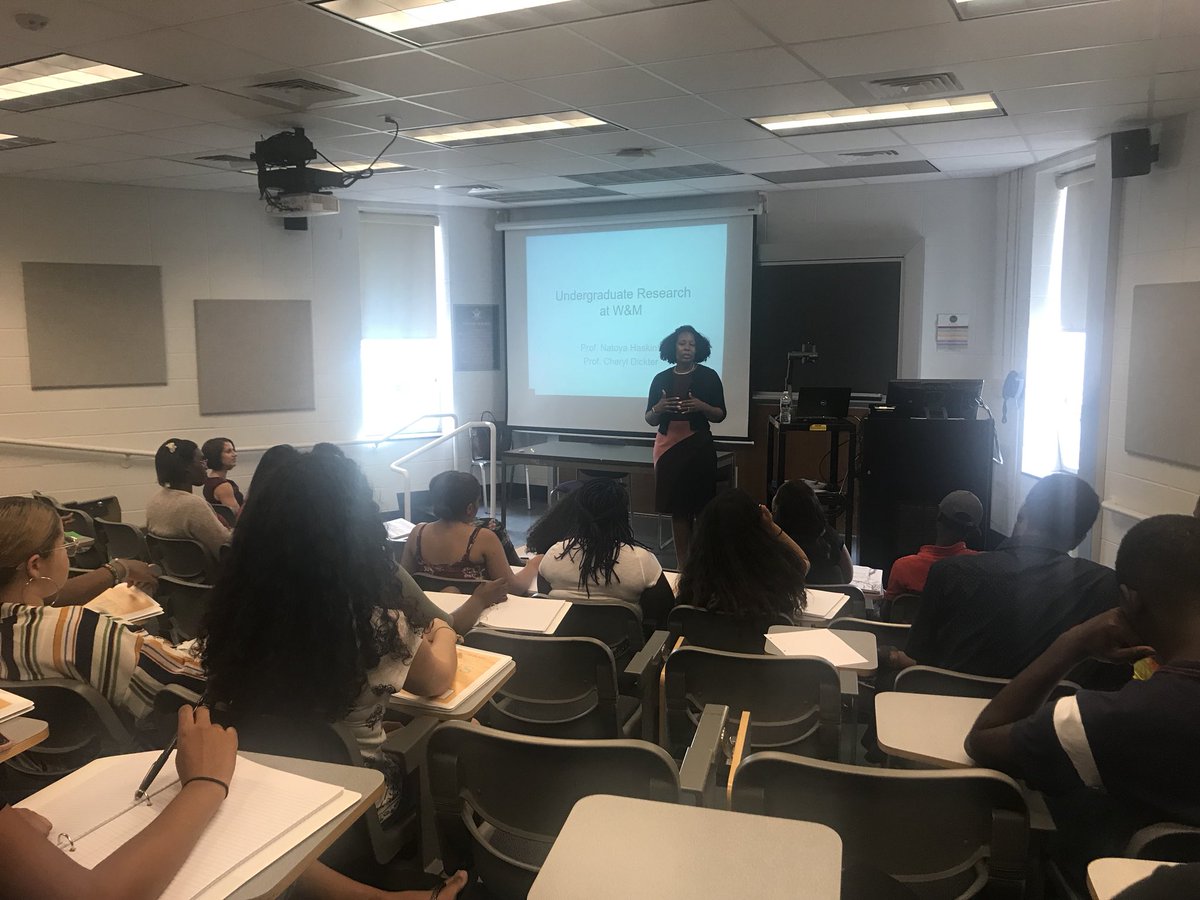 WMSURE's tweet photo. Prof. Haskins talking with William and Mary PLUS Program 2018 about Research at William and Mary #wmsure https://t.co/3rcEktVQAI