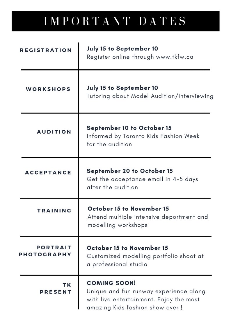 Get ready for the most exciting Kids fashion week coming on this November. Check our important dates!