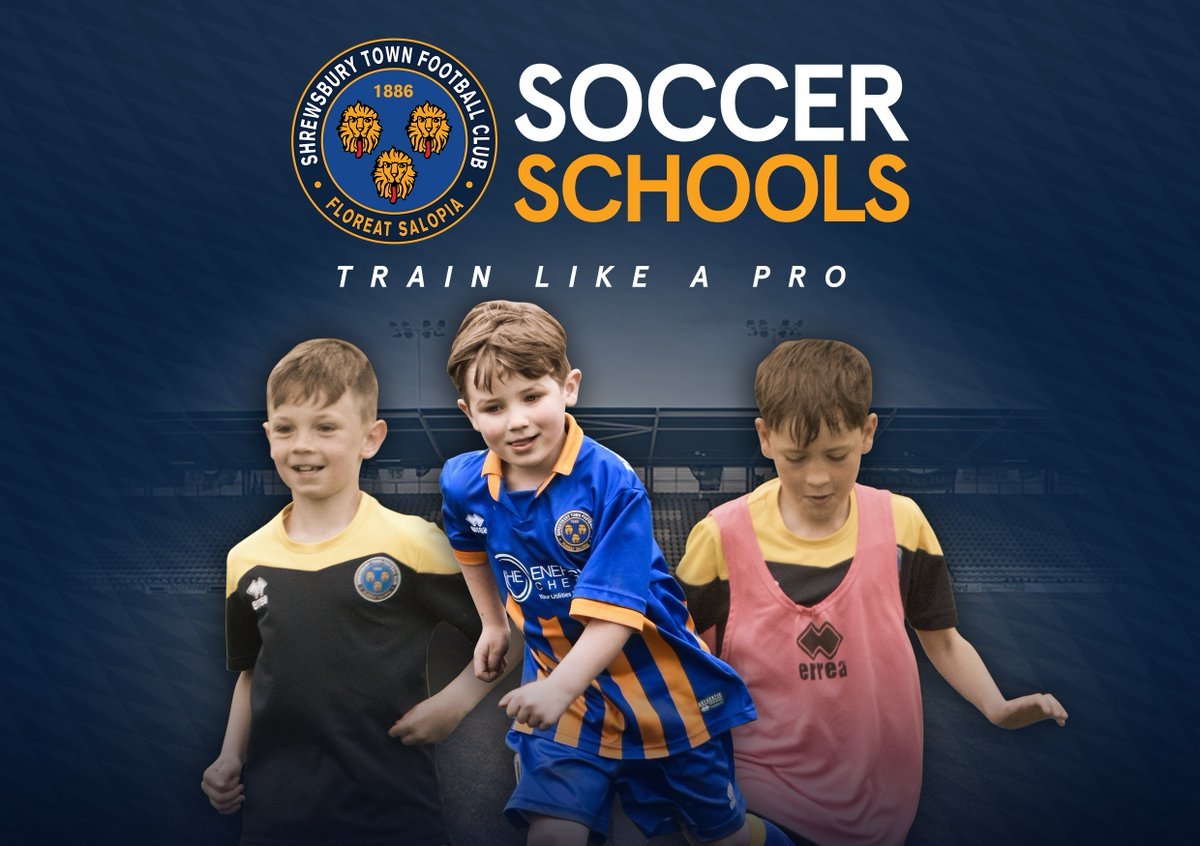 FoundationSTFC's tweet photo. SOCCER SCHOOLS: Has the @England result still got you excited for this summers football? Want to learn to play like the @shrewsweb professionals? Come and #TrainLikeAPro this summer on the #Shrewsbury Town Soccer Schools > https://t.co/wPNm0Y51Iu https://t.co/iTKiEbuXIF