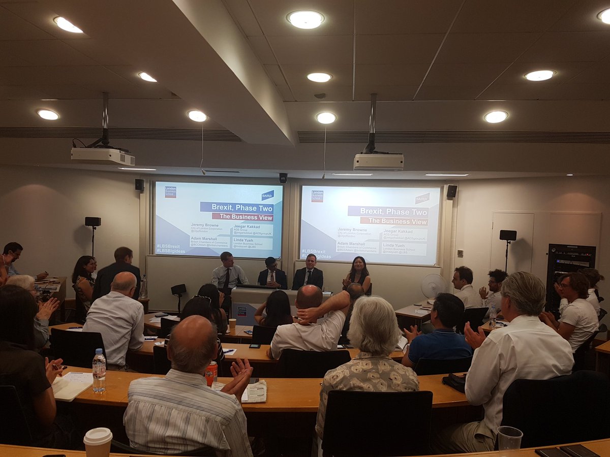 With #economicuncertainty for businesses, what repercussions will #Brexit have? @LBS here to get enlightened with @lindayueh @jeegarkakkad @BCCAdam talking about #LBSBrexit #LBSBigIdeas #savetheworld #secretagent #teambuilding