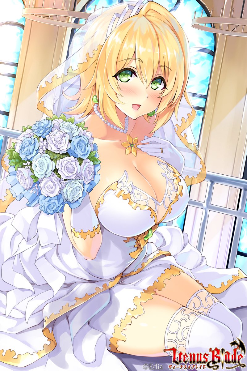 緋仙カエデ 仕事絵 聖騎剣ローラン Wedding ヴィーナス ブレイド 株式会社エディア様 で描かせていただいたイラストです Vブレ