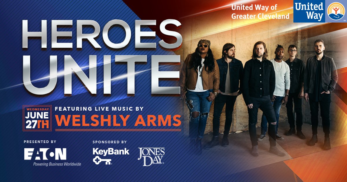 UnitedWayCLE's tweet photo. Join @UnitedWayCLE for HEREOS UNITE-A Campaign Celebration on Wednesday, June 27, 4 - 8pm in @CLEPublicSquare! Thank you @eatoncorp for being our presenting sponsor! Link to RSVP in BIo #HeroesUnite #UnitedWayCLE #Party #LiveMusic #CLE #ThisisCLE #CLEGram #216 #CLEPublicSquare https://t.co/a12tTN1X6H