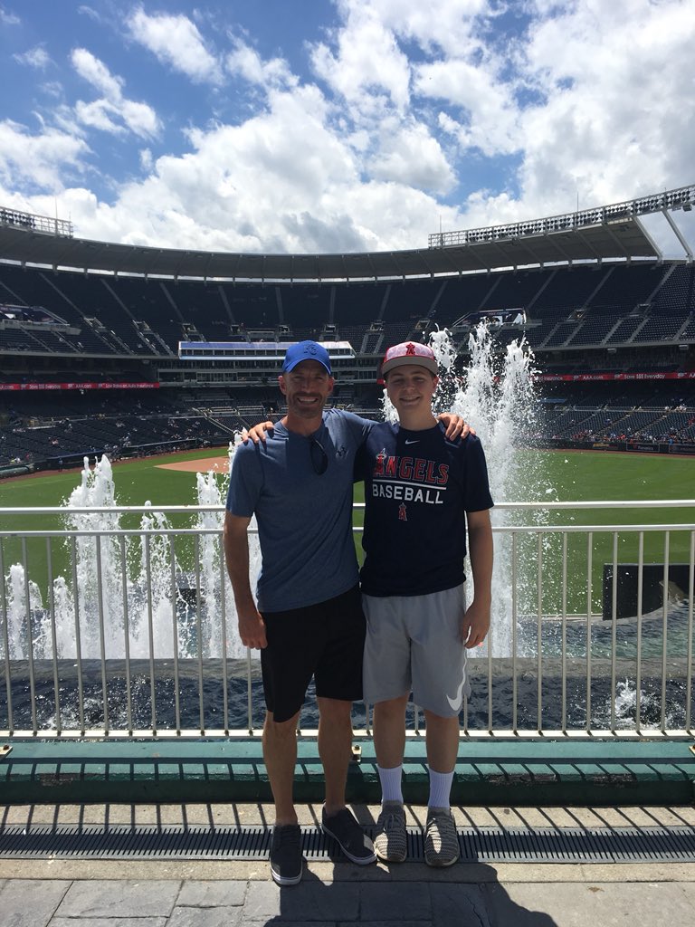 pblecha's tweet photo. No better way to spend a Monday afternoon than with @ColinBlecha at “The K” for Royals vs. Angels! #happyearlybirthday, #foreverroyal https://t.co/Xc133hLb5M