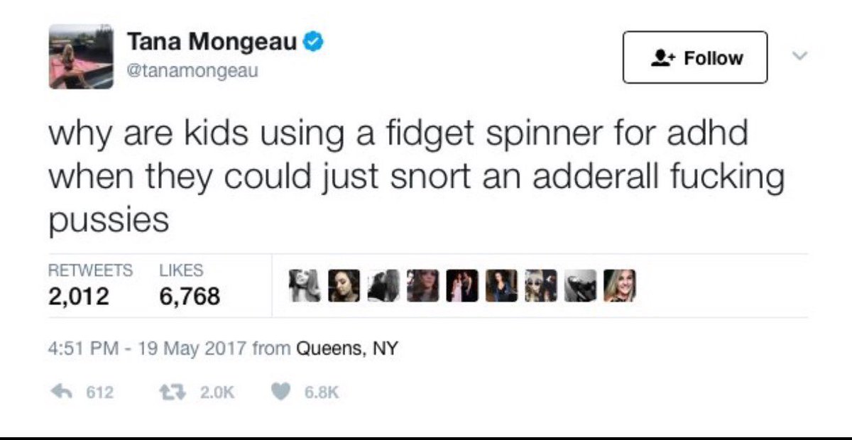 speaking of adderall who could forget this iconic tana tweet? prescription drug abuse is hilarious