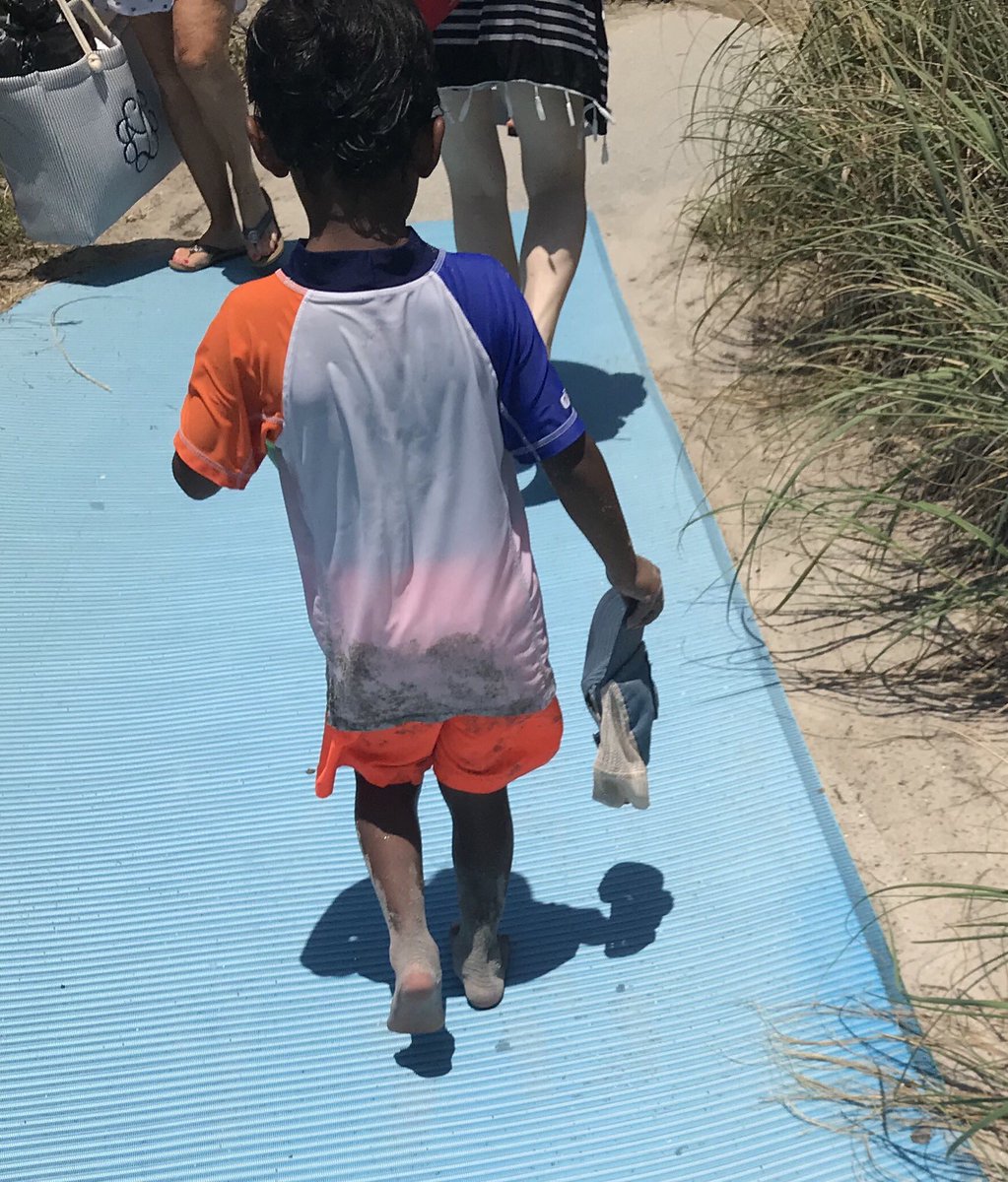 This little guy said to his mom the entire way back from the beach today... “do I get to start school now... can I go to school... have I missed the first day?” I so aspire for all kids to be &amp; remain this eager for school. #soooocute!