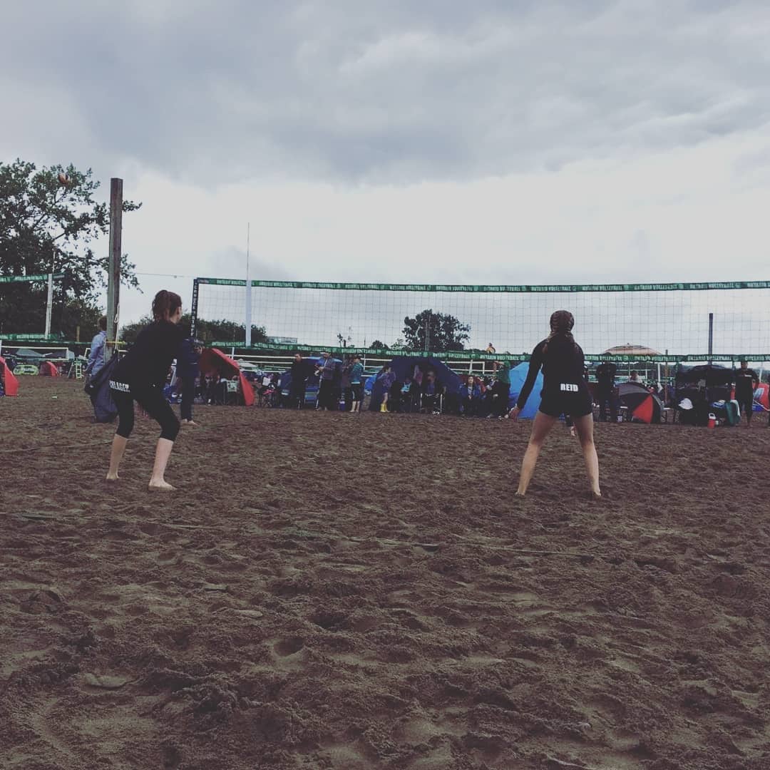 express_vc's tweet photo. #ExpressVC #U14Girls Lauren & Rachel, as well as #Coach Laura, represented us well at #Ashbridges in #Toronto this past weekend. They toughed through the rain to hang on until the 3rd set in the #SemiFinals. #stthomasexpress #volleyball #stthomasproud #beachvolleyball #OVA #stevc https://t.co/EcoWlprwqB
