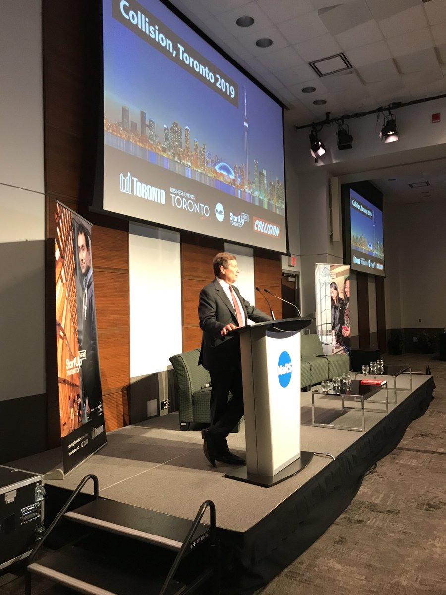 Mayor John Tory announcing the biggest tech conference ever to call Canada home <a href="/MaRSDD/">MaRS</a>  <a href="/CollisionHQ/">Collision Conf</a> <a href="/WebSummit/">Web Summit</a> <a href="/JohnTory/">John Tory</a> #CollisionConf #TheWorldNeedsMoreCanada