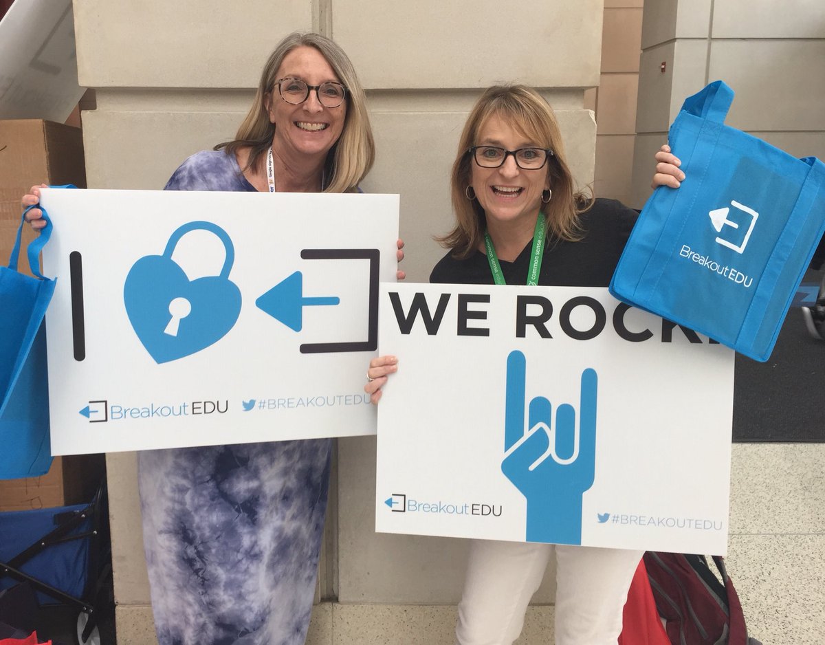 julia_hancock4's tweet photo. Loving our new friend, @scout7 and @breakoutEDU @iste for all the great games. Thanks so much for the cool bag! We are addicted!@BismarckSD @BMSMediaCenter1 https://t.co/Vl0Uvchrcq