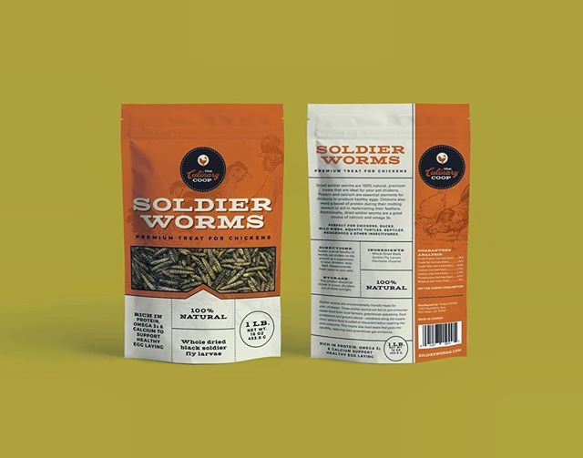 We're worming our way into the chicken feed industry with this Culinary Coop packaging design. 🐔
