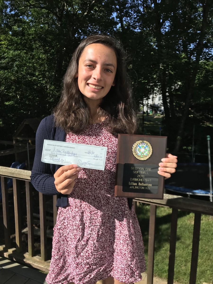 Diamond 9 Award (scholarship) For a softball player 
demonstrating excellence on and off the field (in the community)while maintaining academic excellence. Congratulations Lily Ballyntyne