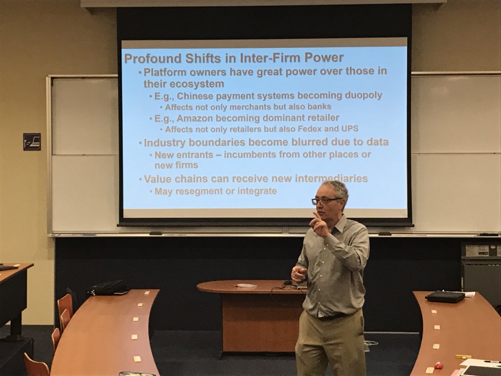 karenpylai's tweet photo. Implications of platform economy for changing power and inter-firm relationships. (Martin Kenney, University of California, Davis) #SASE2018 https://t.co/Zug1jtaLGY