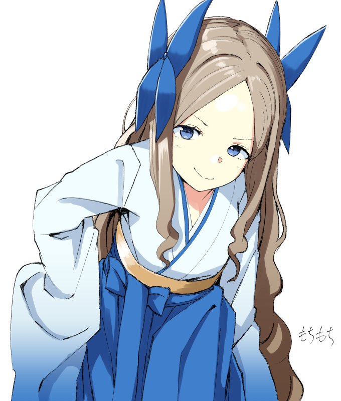 asakaze (kancolle) 1girl solo long hair blue eyes japanese clothes white background meiji schoolgirl uniform  illustration images