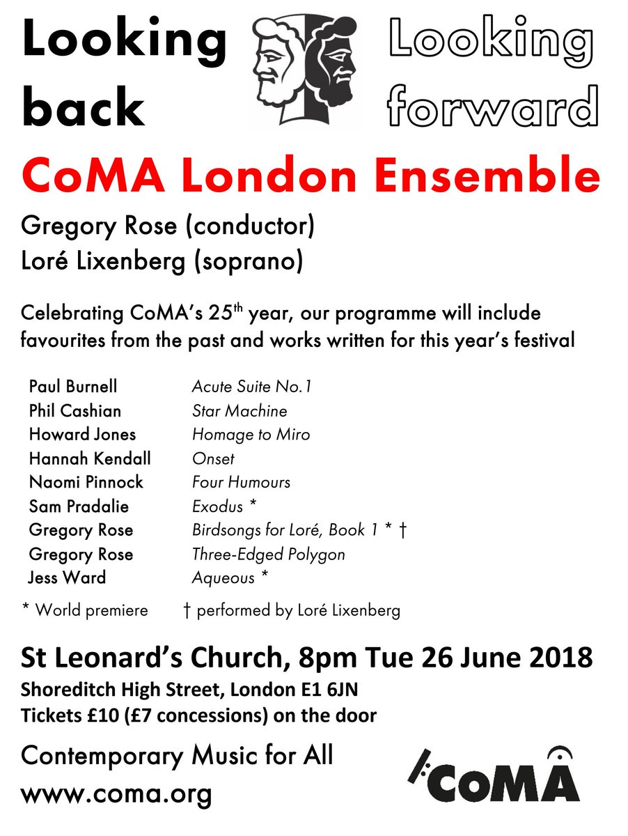 do come to our concert Looking back: Looking Forward, today 26 June 8pm St Leonard's Church, Shoreditch @CoMALondon @gr57485748 @lorelixenberg coma.org/london