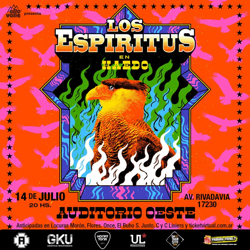 📆 14 de JULIO 20HS - LOS ESPÍRITUS‼️
🎫 Anticipadas en:
➡️ ticketvirtual.com.ar
➡️ Locuras (Once, Morón, San Justo y Liniers)
¡Los Esperamos!