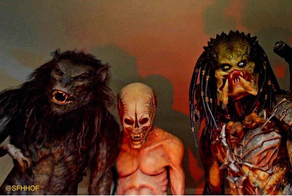 SFHHOF's tweet photo. #MonsterMonday! We hope this #Underworld #Lycan, MIDNIGHT STUDIOS #Alien, &amp; classic #Predator satisfy your #monster needs. #scifi #fantasy #horror #sfhhofcollection #fangs #wolves #aliens #killers #hunt #sxfmakeup #specialeffectsmakeup #villian #moviemagic https://t.co/AosjvJn97y