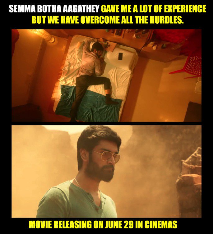 cineulagam's tweet photo. #SemmaBothaAagathey gave me a lot of experience - @Atharvaamurali
#4DaysToGoForSBA @dirbadri @Kiickass_Ent @EtceteraEntert1 https://t.co/DvF7ubm0C9